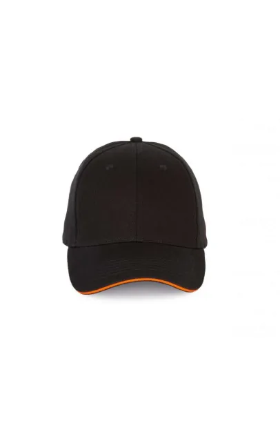  CAP WITH CONTRASTING SANDWICH PEAK - 6 PANELS - K-UP Black Orange