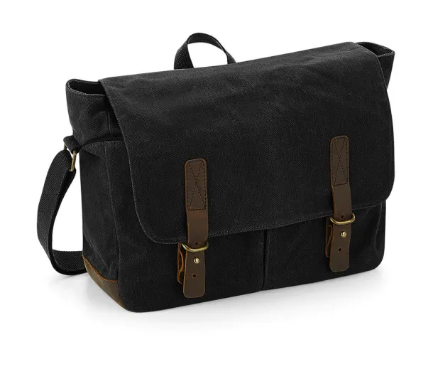  Heritage Waxed Canvas Messenger - Quadra Black