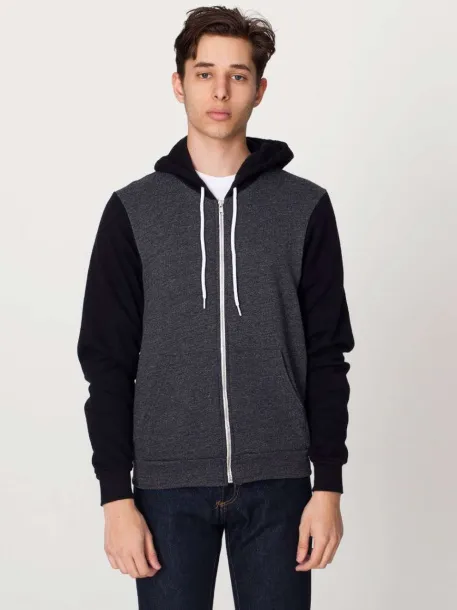  UNISEX FLEX FLEECE ZIP HOODIE - American Apparel Storm Grey Black