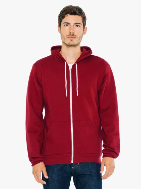  UNISEX FLEX FLEECE ZIP HOODIE - American Apparel Cranberry