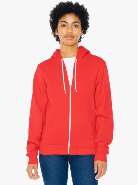  UNISEX FLEX FLEECE ZIP HOODIE - American Apparel Red