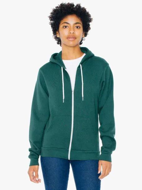  UNISEX FLEX FLEECE ZIP HOODIE - American Apparel Bottle Green