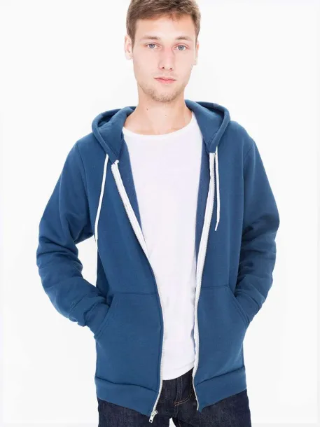  UNISEX FLEX FLEECE ZIP HOODIE - American Apparel Sea Blue