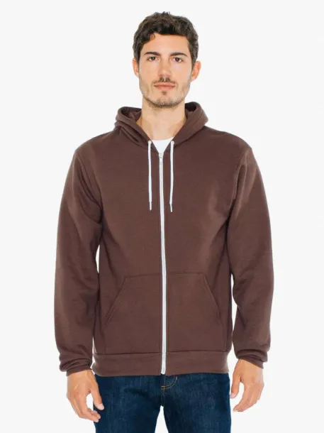  UNISEX FLEX FLEECE ZIP HOODIE - American Apparel Brown