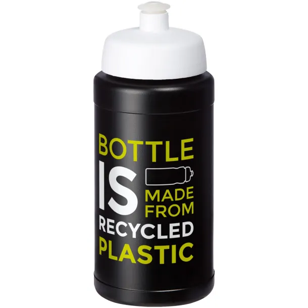 Baseline 500 ml recycled sport bottle Solid black White