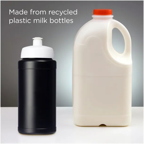 Baseline 500 ml recycled sport bottle Solid black White