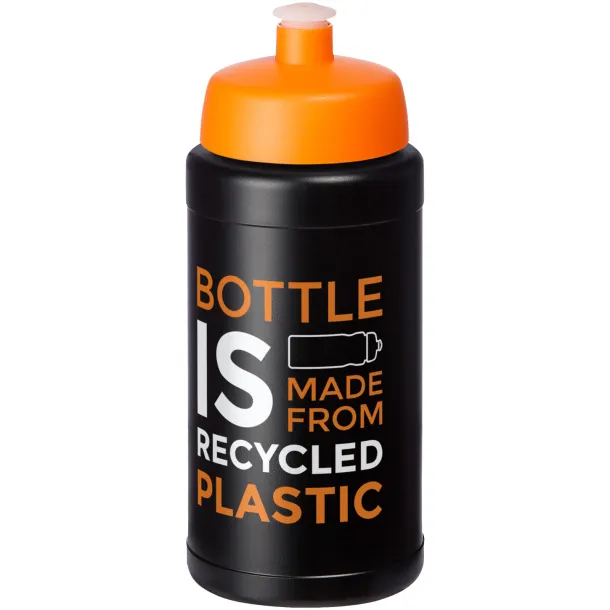 Baseline 500 ml recycled sport bottle Solid black Orange