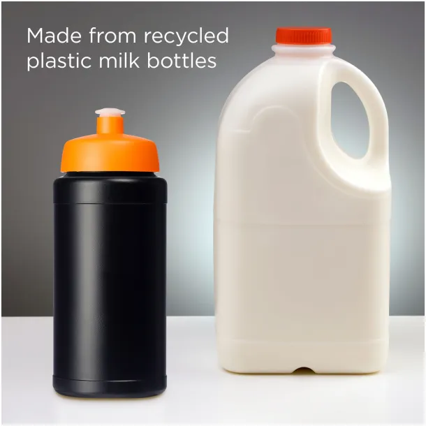 Baseline 500 ml recycled sport bottle Solid black Orange