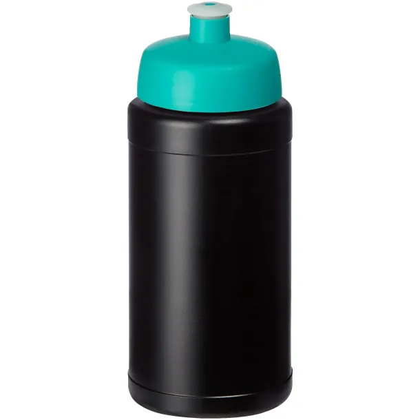 Baseline 500 ml recycled sport bottle Solid black Aqua blue