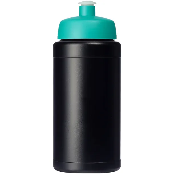 Baseline 500 ml recycled sport bottle Solid black Aqua blue