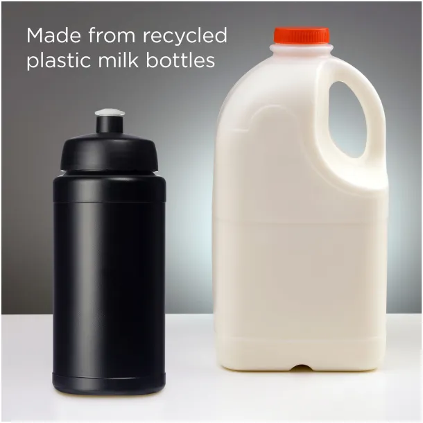 Baseline 500 ml recycled sport bottle Solid black Solid black