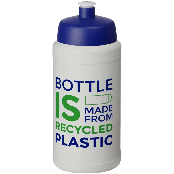 Baseline 500 ml recycled sport bottle - Unbranded White Blue