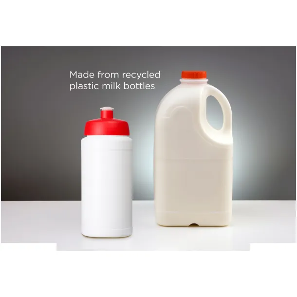 Baseline 500 ml recycled sport bottle - Unbranded White Red