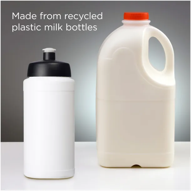 Baseline 500 ml recycled sport bottle - Unbranded White Solid black