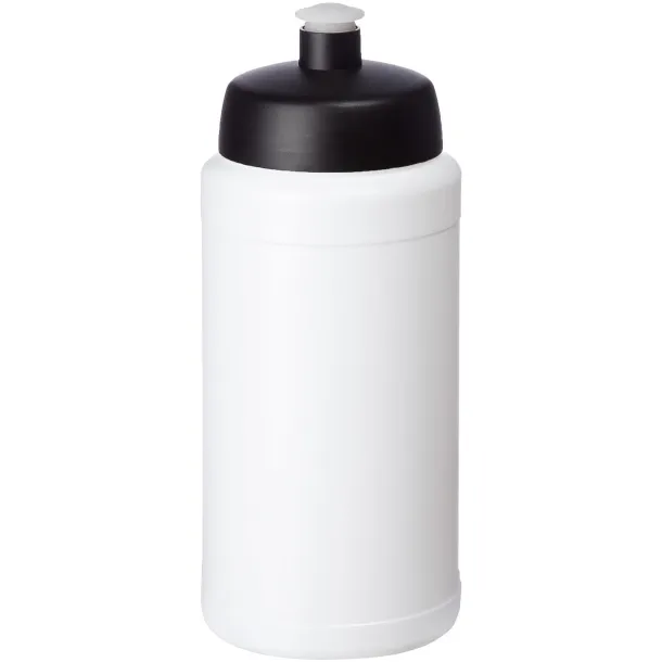 Baseline 500 ml recycled sport bottle - Unbranded White Solid black