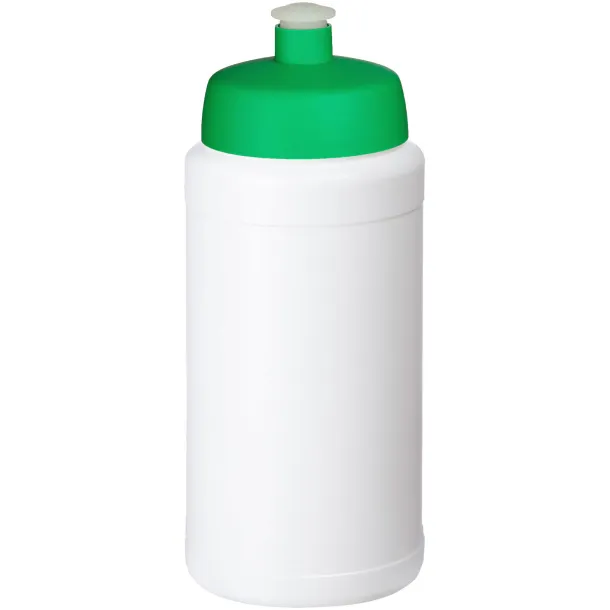 Baseline 500 ml recycled sport bottle - Unbranded White Green