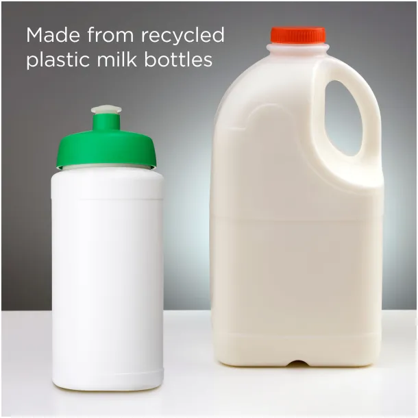 Baseline 500 ml recycled sport bottle - Unbranded White Green