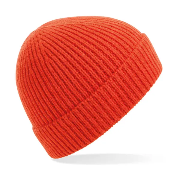  Engineered Knit Ribbed Beanie - Beechfield Fire Red