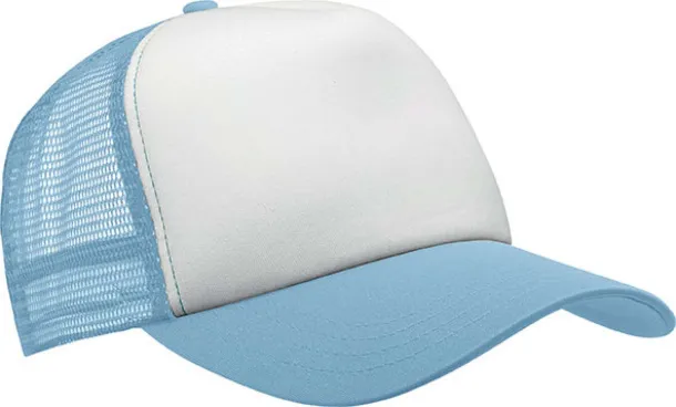  TRUCKER MESH CAP - 5 PANELS - K-UP White Sky blue