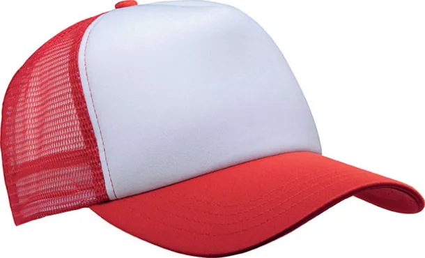  TRUCKER MESH CAP - 5 PANELS - K-UP White Red