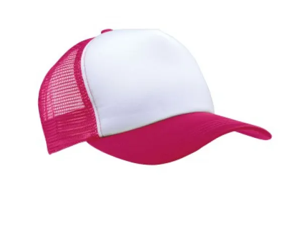  TRUCKER MESH CAP - 5 PANELS - K-UP White Fuchsia