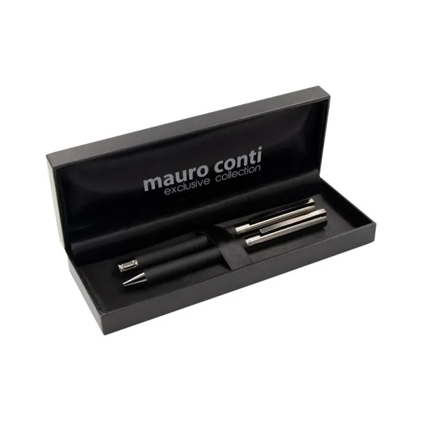  Mauro Conti writing set, ball pen and roller ball pen Crna
