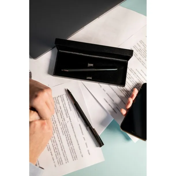  Mauro Conti writing set, ball pen and roller ball pen Crna