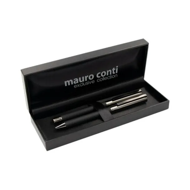  Mauro Conti writing set, ball pen and roller ball pen black