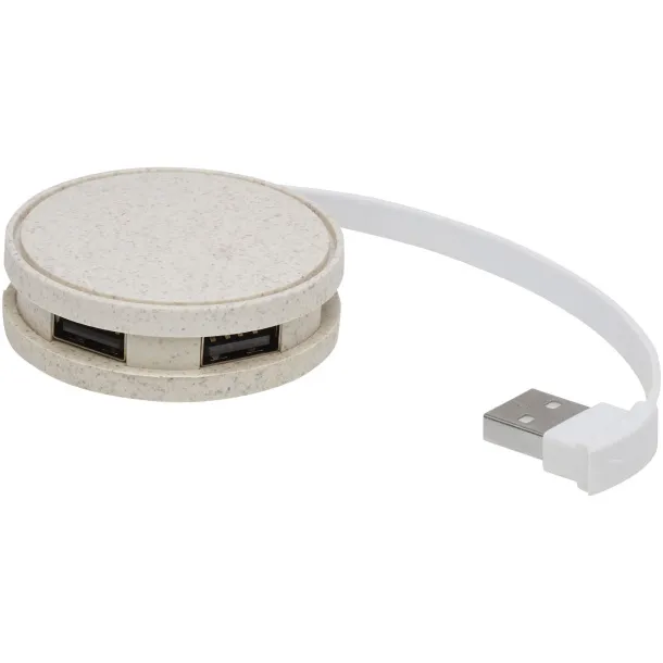 Kenzu wheat straw USB hub Natural