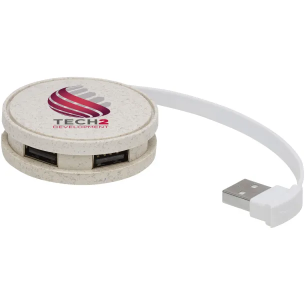 Kenzu wheat straw USB hub Natural