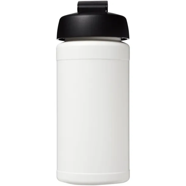 Baseline® Plus 500 ml flip lid sport bottle - Unbranded White Solid black