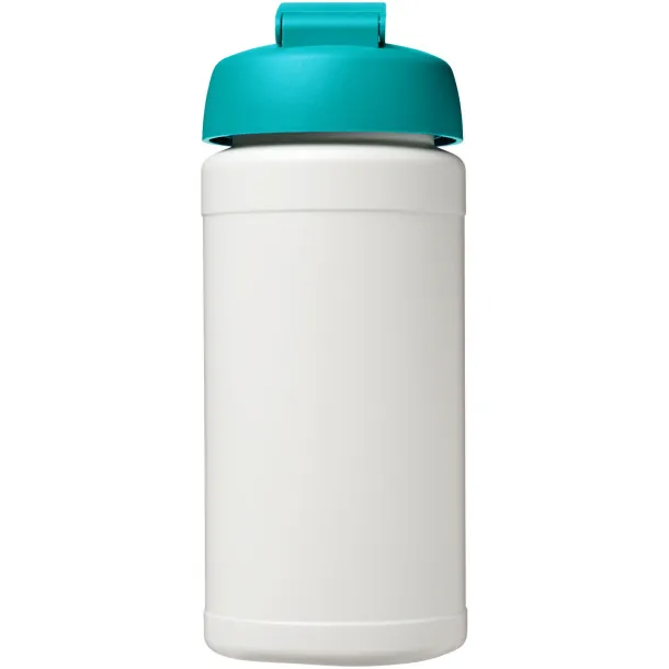 Baseline® Plus 500 ml flip lid sport bottle - Unbranded White Aqua