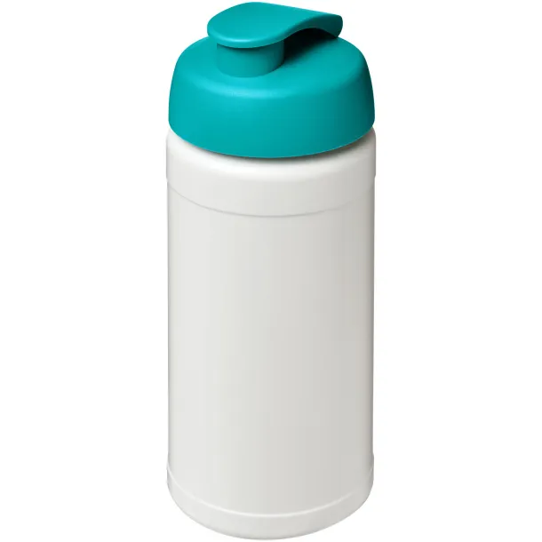 Baseline® Plus 500 ml flip lid sport bottle - Unbranded White Aqua