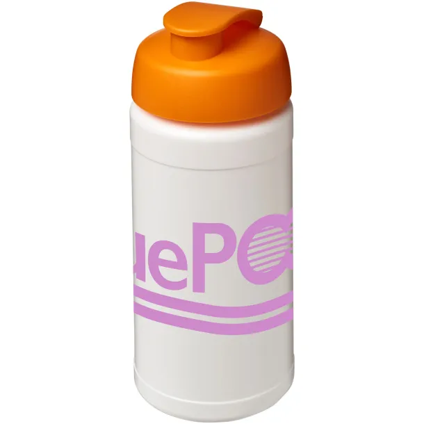 Baseline® Plus 500 ml flip lid sport bottle - Unbranded White Orange