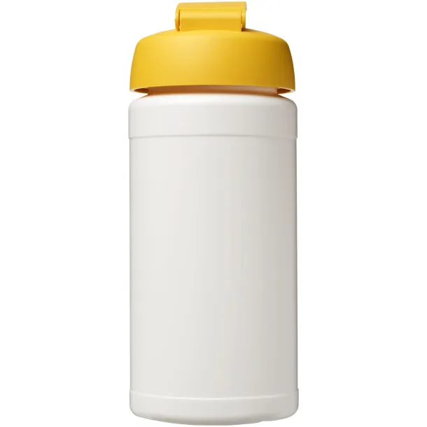 Baseline® Plus 500 ml flip lid sport bottle - Unbranded White Yellow