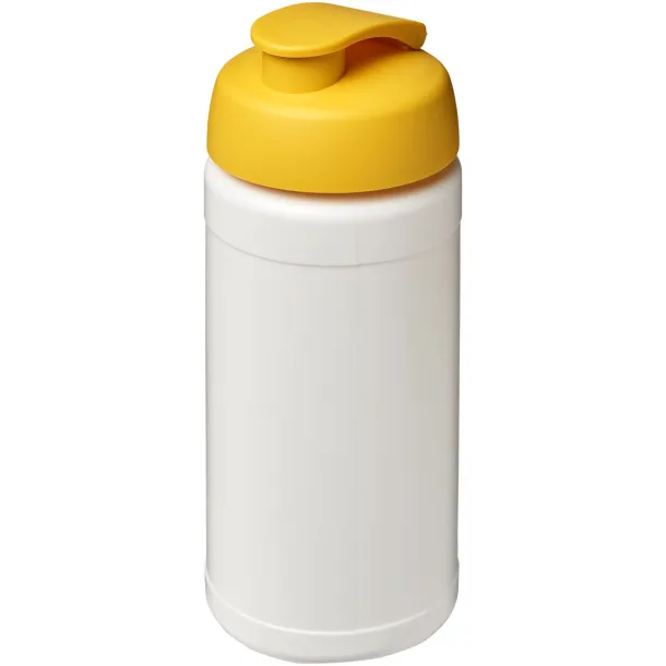 Baseline® Plus 500 ml flip lid sport bottle - Unbranded White Yellow