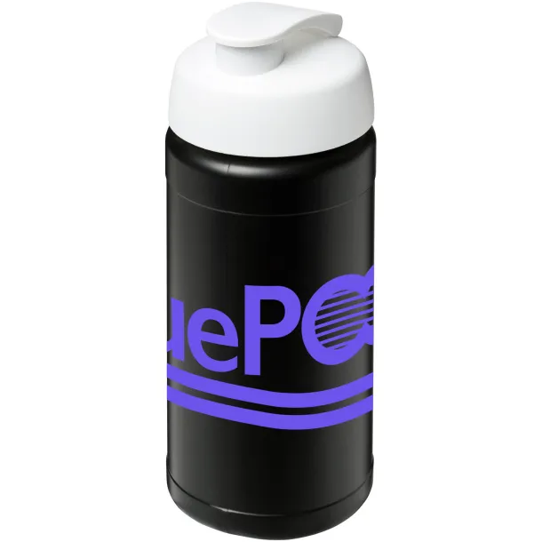 Baseline® Plus 500 ml flip lid sport bottle Solid black White