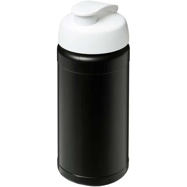 Baseline® Plus 500 ml flip lid sport bottle Solid black White