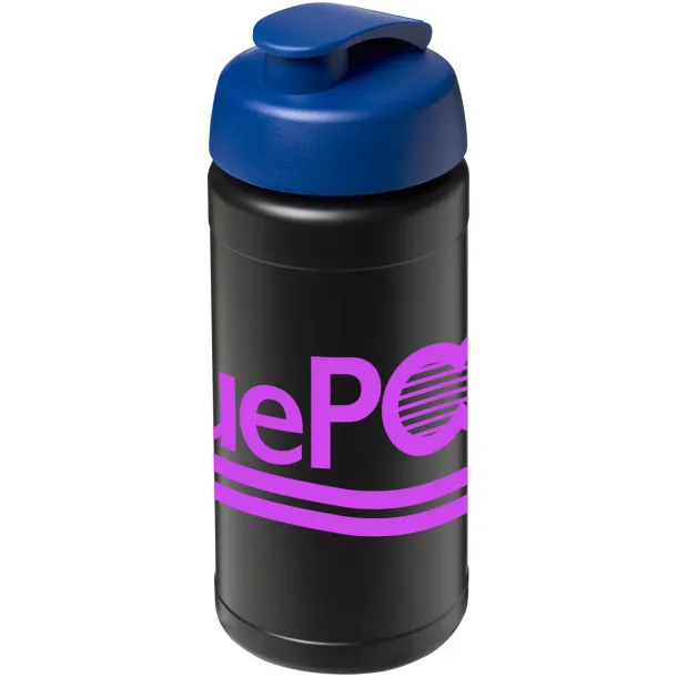 Baseline® Plus 500 ml flip lid sport bottle Solid black Blue