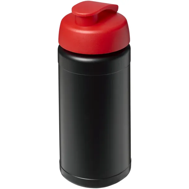 Baseline® Plus 500 ml flip lid sport bottle Solid black Red