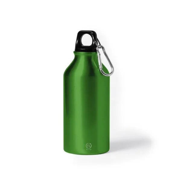  Recycled aluminium sports bottle 400 ml, carabiner 45533C