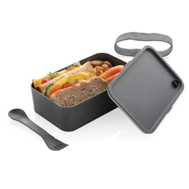  PP lunchbox with spork - XD Collection Anthracite 