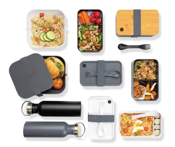  PP lunchbox with spork - XD Collection Anthracite 