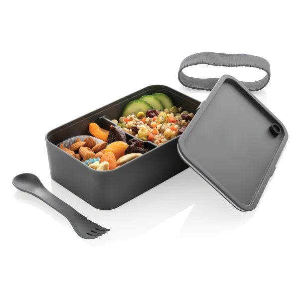  PP lunchbox with spork - XD Collection Anthracite 