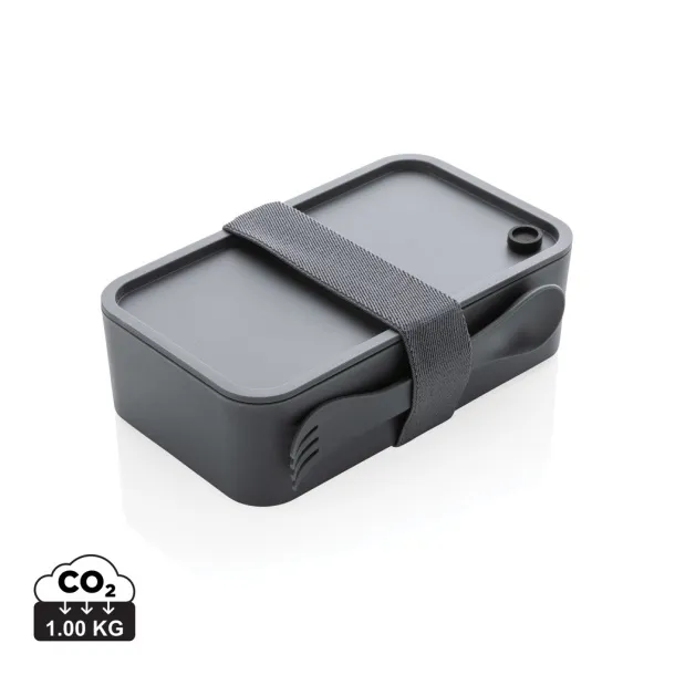  PP lunchbox with spork - XD Collection Anthracite 