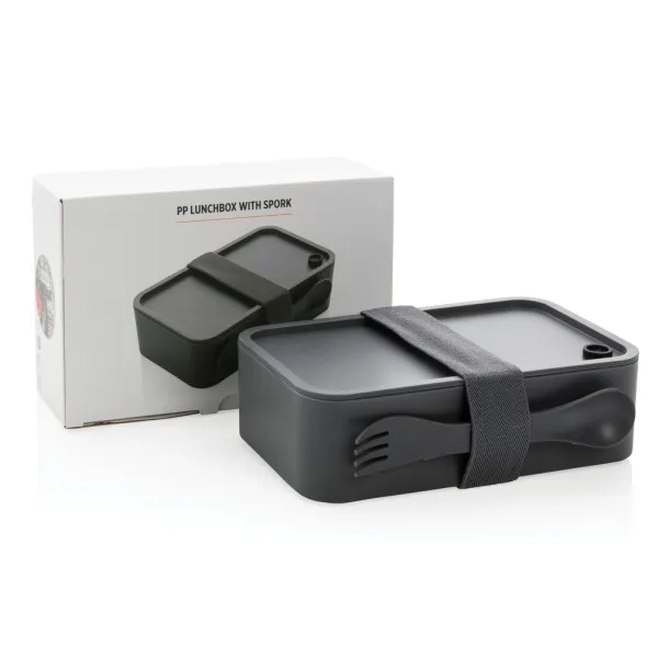  PP lunchbox with spork - XD Collection Anthracite 