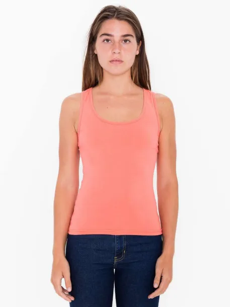  WOMEN'S COTTON SPANDEX TANK TOP - American Apparel Coral