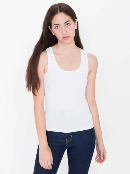  WOMEN'S COTTON SPANDEX TANK TOP - American Apparel White