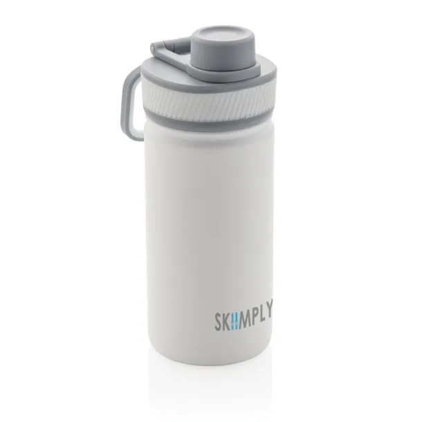  Vacuum stainless steel bottle with sports lid 550ml - XD Collection White Grey