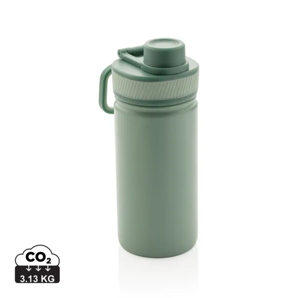  Vacuum stainless steel bottle with sports lid 550ml - XD Collection Green 5545